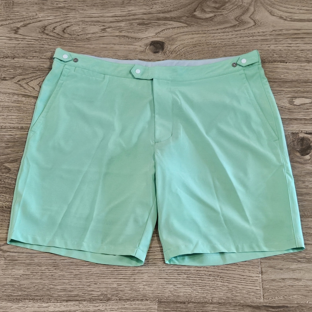 B Draddy Lined Adjustable Snap Button Golf Shorts - Kelly Green - Size Large 8"